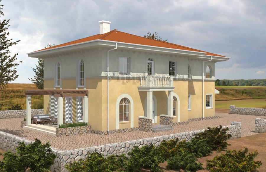 Двухэтажный дом, гаражом на 2 машины, террасой и балконом